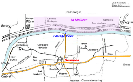 schéma indiquant l’emplacement de la Maillieue