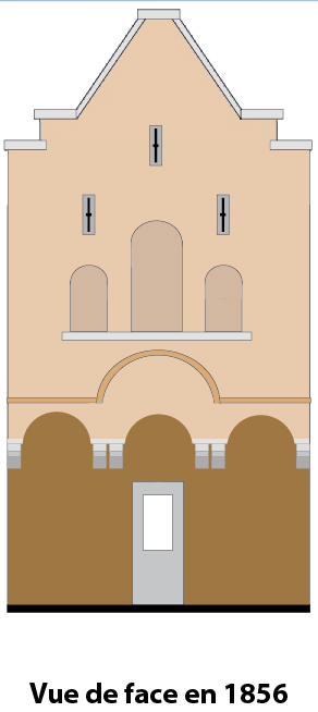 schéma de la façade en 1856